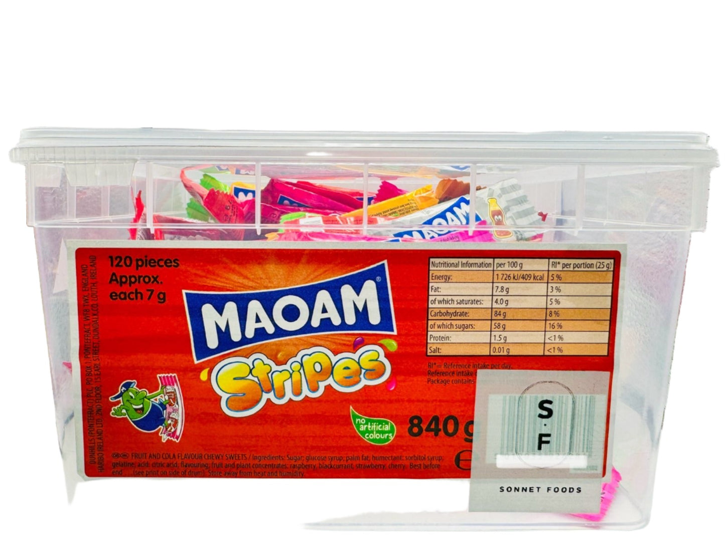 MAOAM Stripes Fruit Flavour Chew 840g Tub
